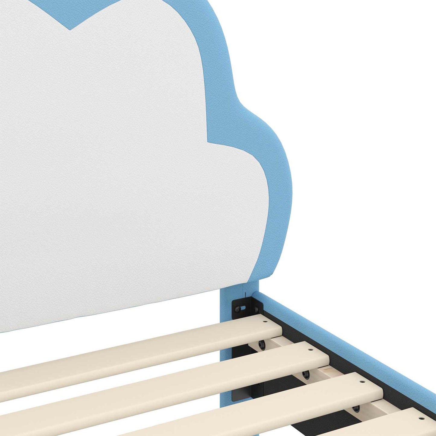 Kinderbettgestell mit Kopfteil mit Kopfteil Blau 80 x 160 cm PU