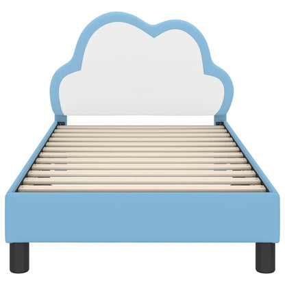 Kinderbettgestell mit Kopfteil mit Kopfteil Blau 80 x 160 cm PU