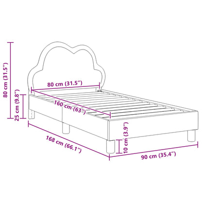Kinderbettgestell mit Kopfteil mit Kopfteil Blau 80 x 160 cm PU