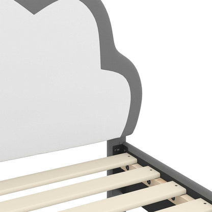 Kinderbettgestell mit Kopfteil Hellgrau 80 x 160 cm PU