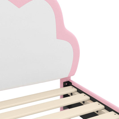 Kinderbettgestell mit Kopfteil mit Kopfteil Rosa 80 x 200 cm PU
