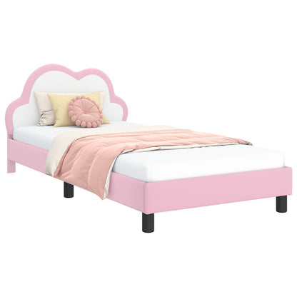 Kinderbettgestell mit Kopfteil mit Kopfteil Rosa 80 x 200 cm PU