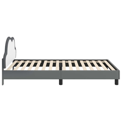 Kinderbettgestell mit Kopfteil Hellgrau 80 x 200 cm PU