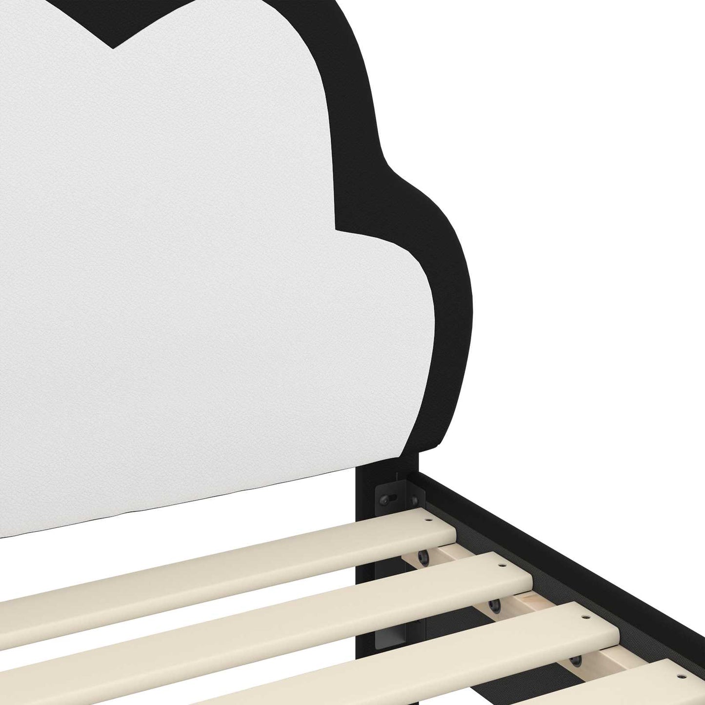 Kinderbettgestell mit Kopfteil Schwarz 80 x 200 cm PU