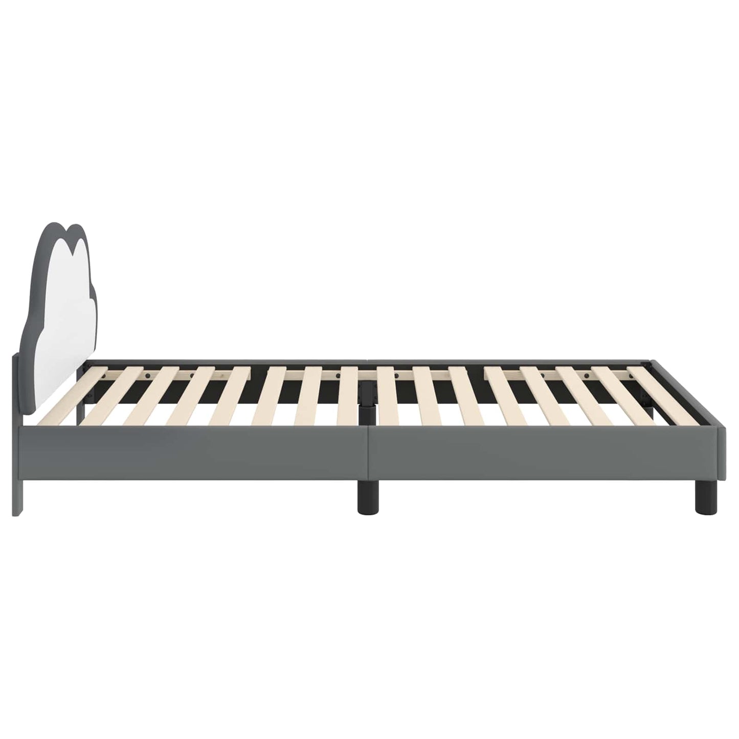 Kinderbettgestell mit Kopfteil Hellgrau 90 x 190 cm PU