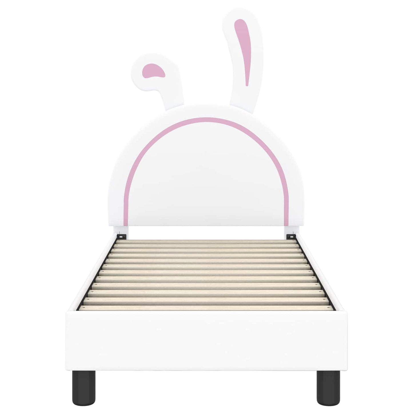 Kinderbettgestell mit Kopfteil mit Kopfteil Weiß 70 x 140 cm PU