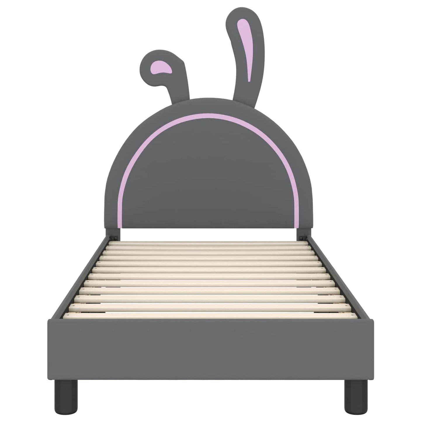 Kinderbettgestell mit Kopfteil Hellgrau 80 x 160 cm PU