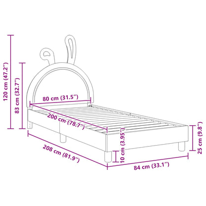 Kinderbettgestell mit Kopfteil mit Kopfteil Rosa 80 x 200 cm PU