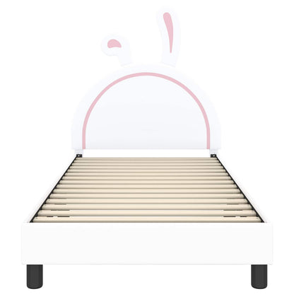 Kinderbettgestell mit Kopfteil mit Kopfteil Weiß 90 x 190 cm PU