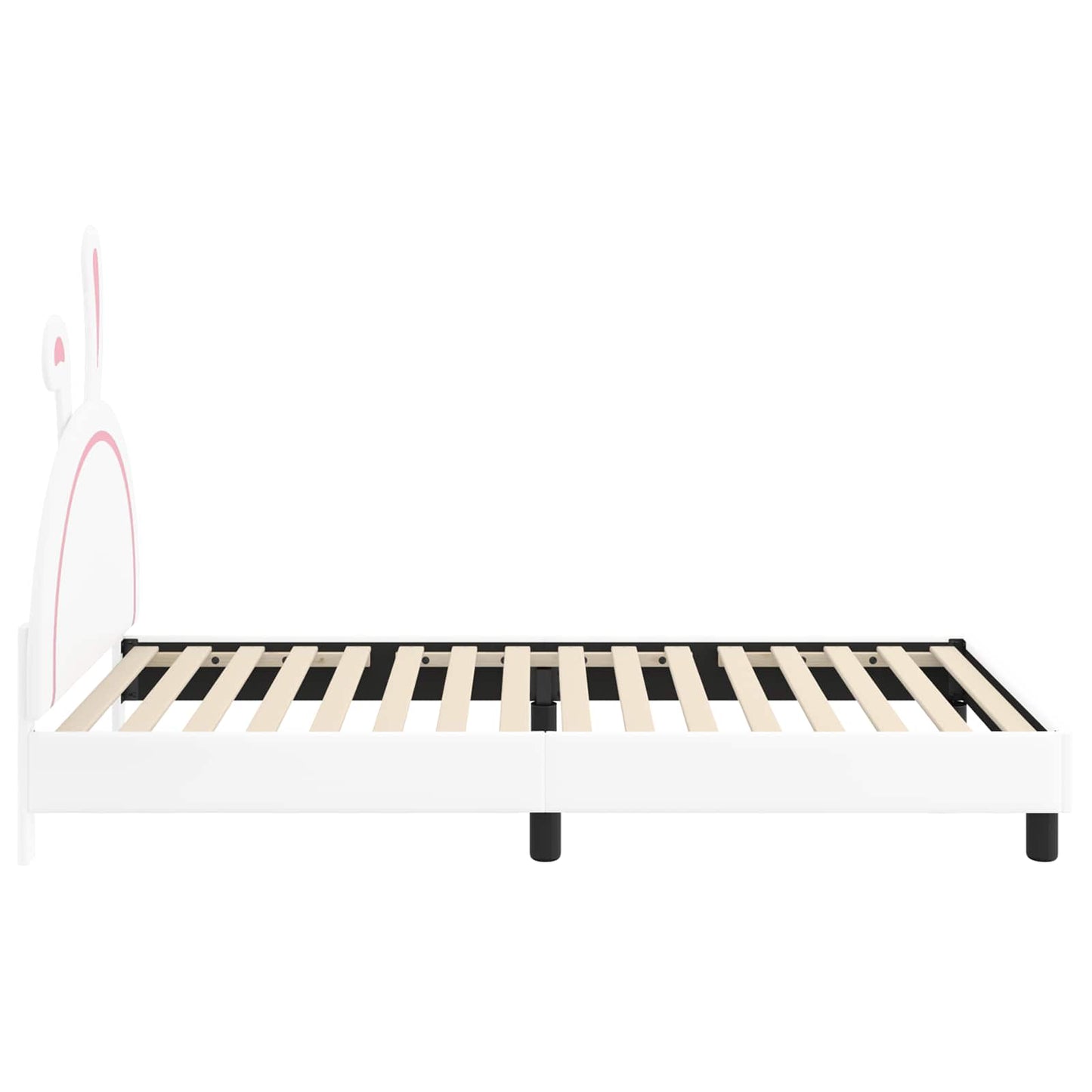 Kinderbettgestell mit Kopfteil mit Kopfteil Weiß 90 x 190 cm PU