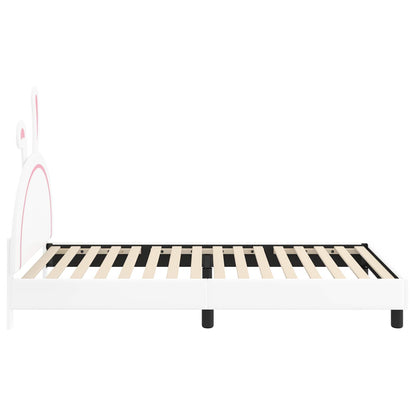 Kinderbettgestell mit Kopfteil mit Kopfteil Weiß 90 x 190 cm PU