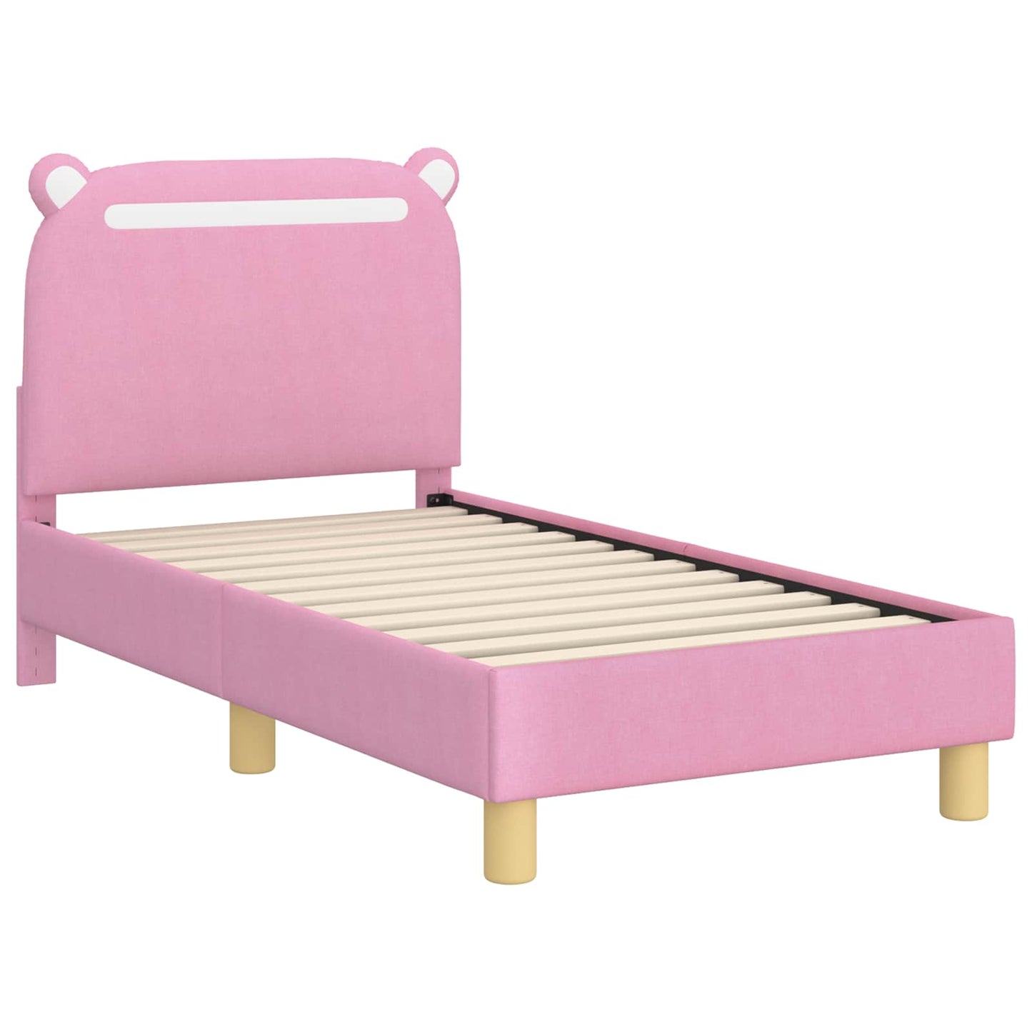 Kinderbettgestell mit Kopfteil Rosa 70 x 140 cm Stoff