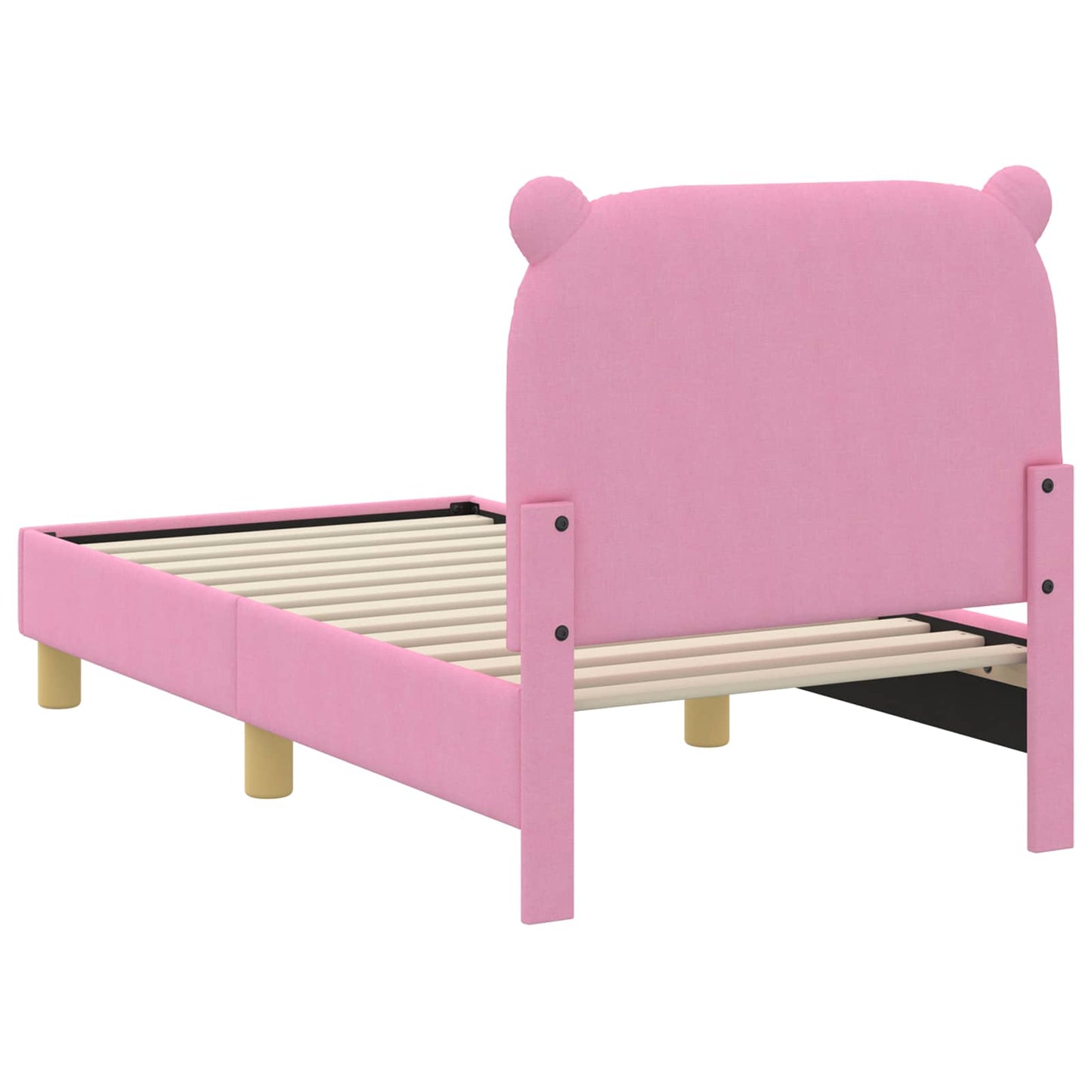 Kinderbettgestell mit Kopfteil Rosa 70 x 140 cm Stoff