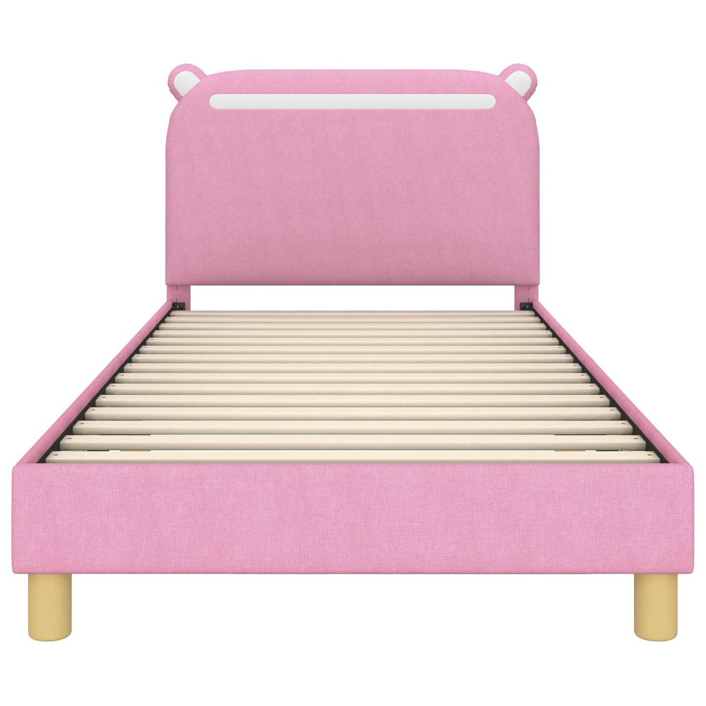 Kinderbettgestell mit Kopfteil Rosa 90 x 200 cm Stoff