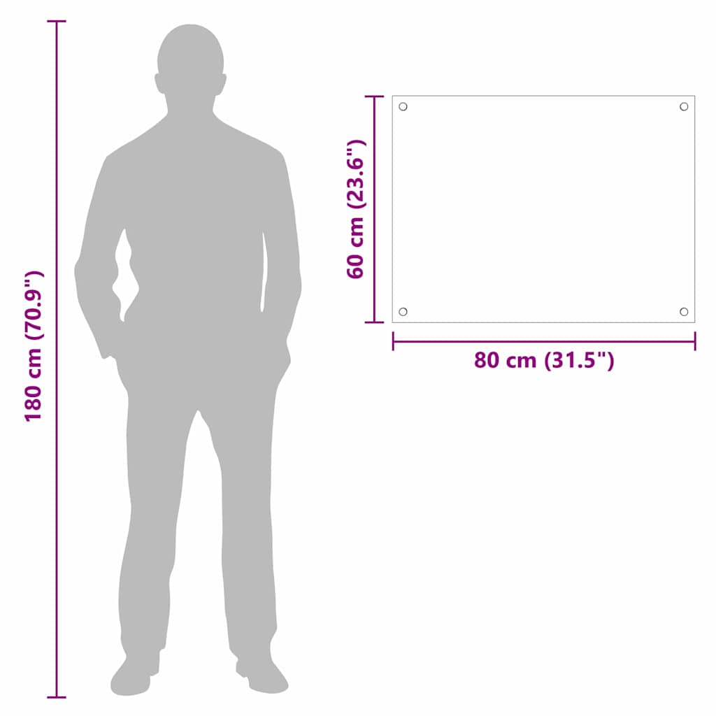 Küchenrückwand Transparent 80 x 60 cm Gehärtetes Glas