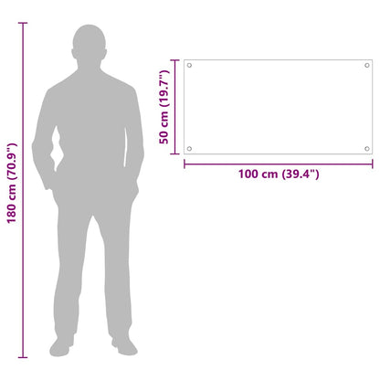 Küchenrückwand Schwarz 100 x 50 cm Gehärtetes Glas