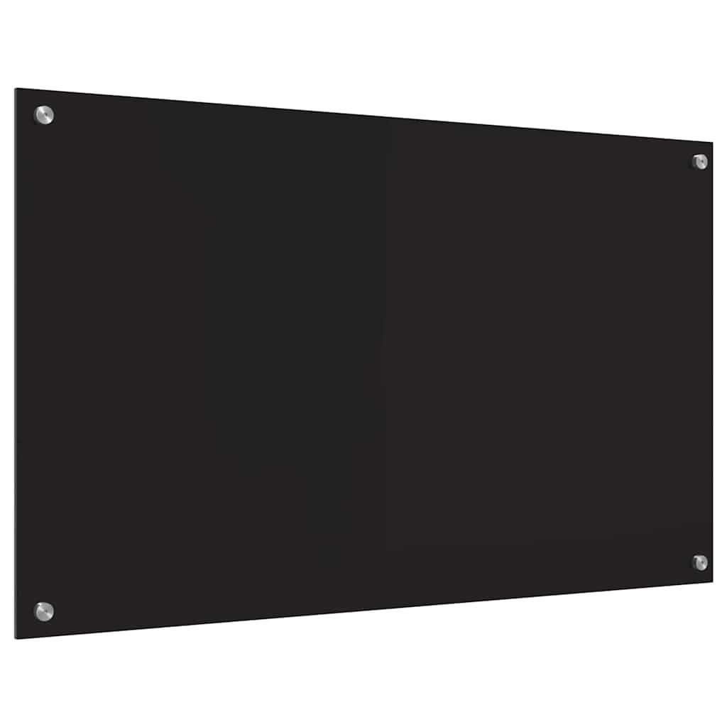 Küchenrückwand Schwarz 100 x 60 cm Gehärtetes Glas