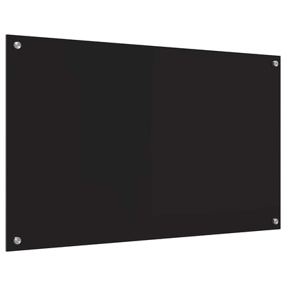 Küchenrückwand Schwarz 100 x 60 cm Gehärtetes Glas