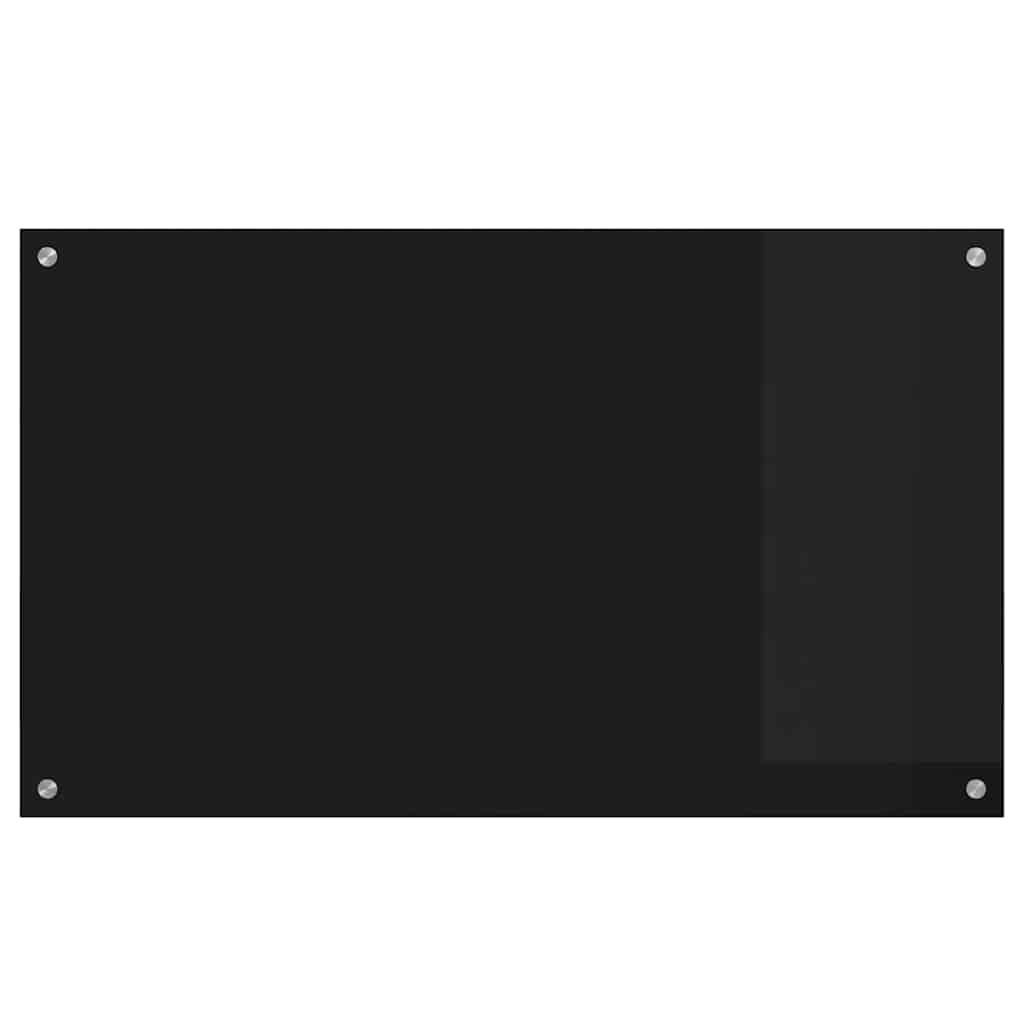 Küchenrückwand Schwarz 100 x 60 cm Gehärtetes Glas
