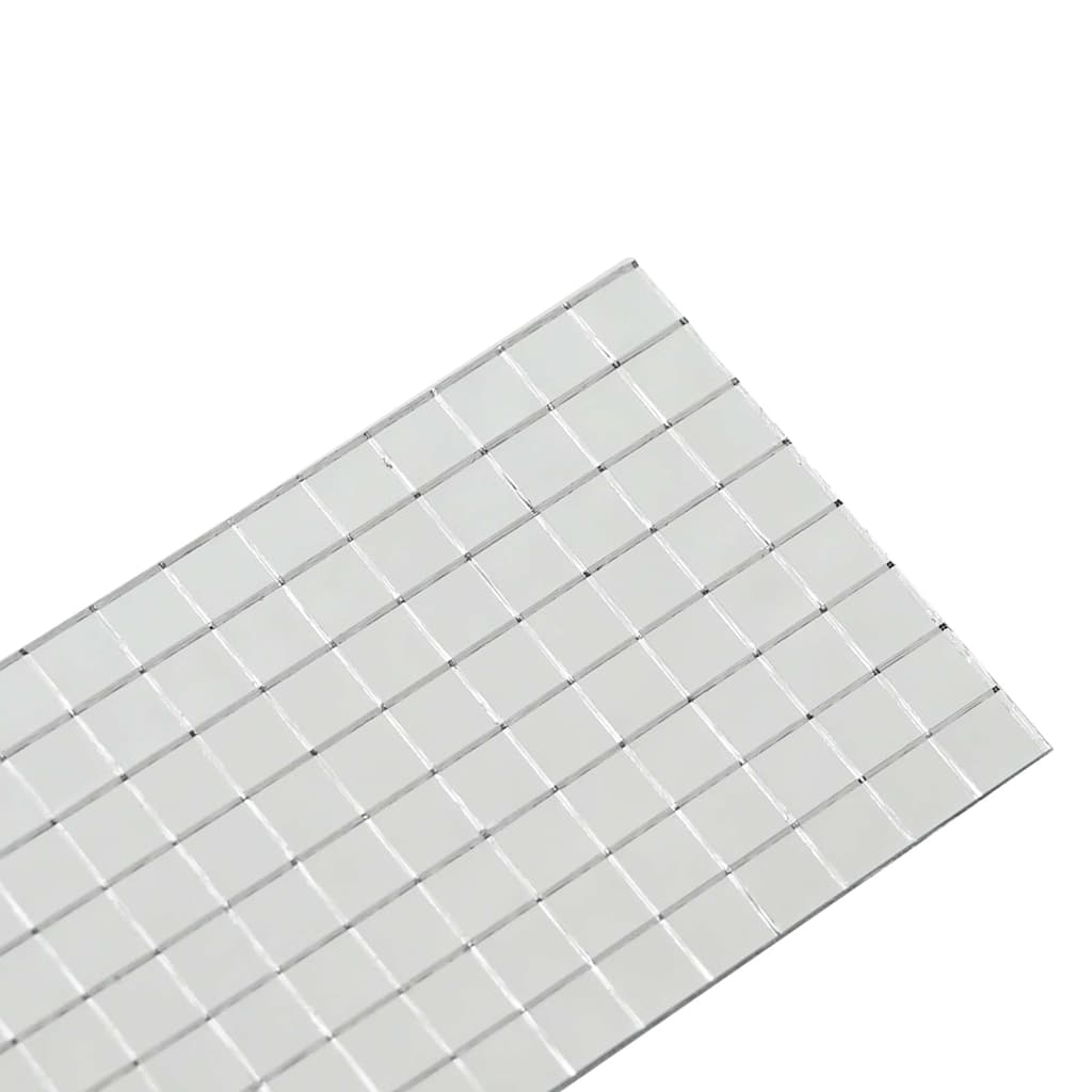 Spiegel-Mosaikfliese Geometrisch 12 pcs Silber 100 x 4 cm Glas