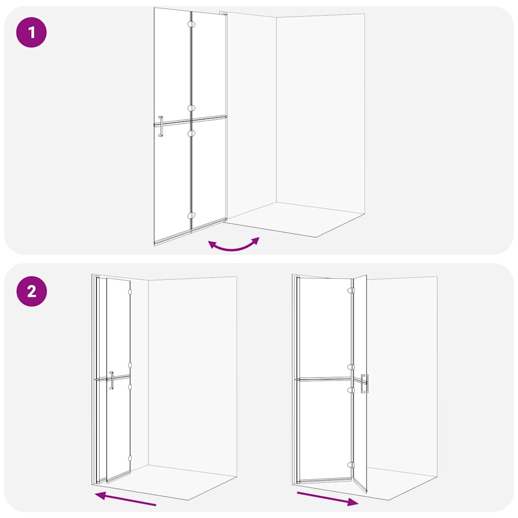 Walk-In Duschwand Schwarz 100 x 6,5 x 190 cm