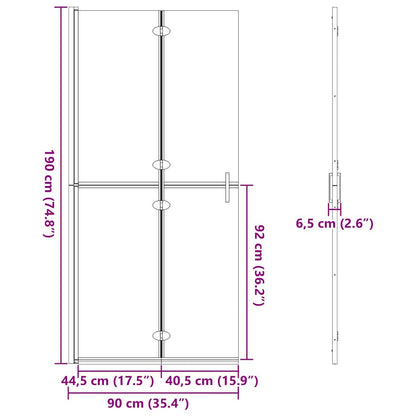 Walk-In Duschwand Gold 90 x 6.5 x 190 cm