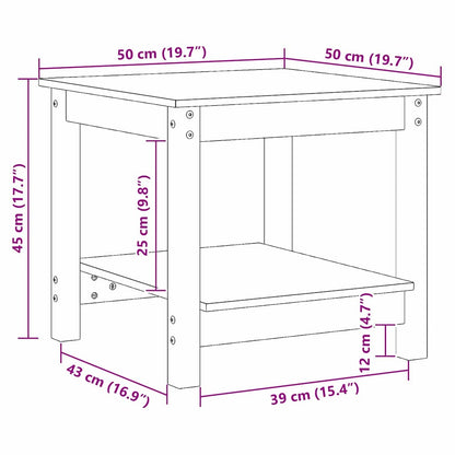 vidaXL Couchtisch Wachsbraun 50 x 50 x 45 cm Massivholz Kiefer