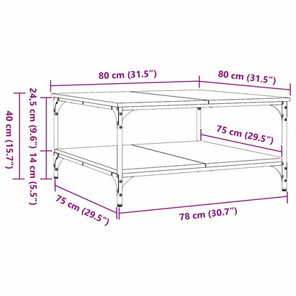 vidaXL Couchtisch Altholz 80 x 80 x 40 cm Holzwerkstoff
