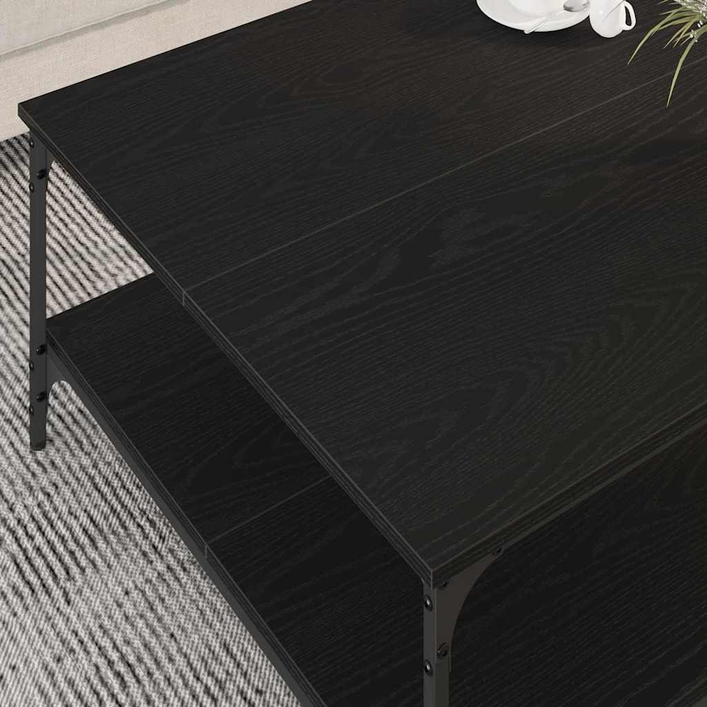 vidaXL Couchtisch Schwarz Eichen-Optik 80 x 80 x 40 cm Holzwerkstoff
