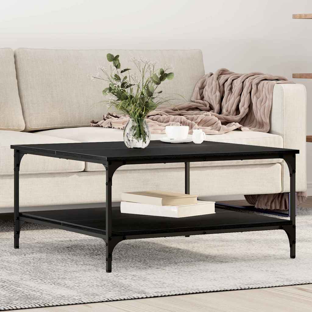 vidaXL Couchtisch Schwarz Eichen-Optik 80 x 80 x 40 cm Holzwerkstoff