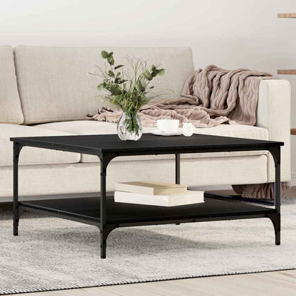 vidaXL Couchtisch Schwarz Eichen-Optik 80 x 80 x 40 cm Holzwerkstoff