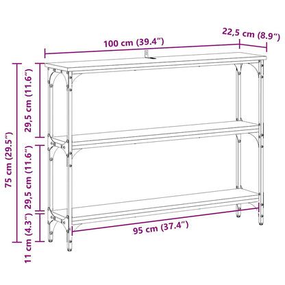 vidaXL Konsolentisch Altholz 100 x 22,5 x 75 cm Holzwerkstoff