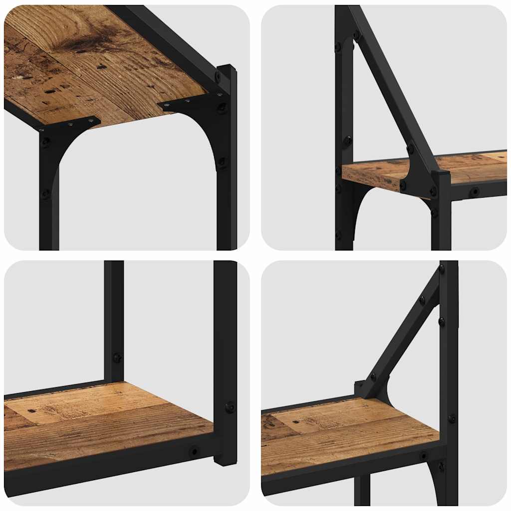 vidaXL Wandregal mit Regal Altholz 60 x 21 x 51 cm Holzwerkstoff