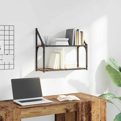 vidaXL Wandregal mit Regal Altholz 60 x 21 x 51 cm Holzwerkstoff