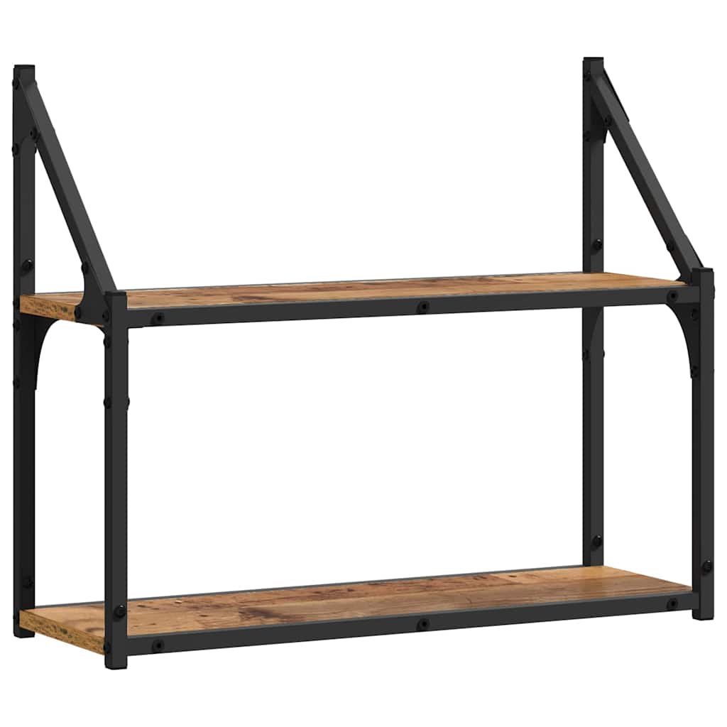 vidaXL Wandregal mit Regal Altholz 60 x 21 x 51 cm Holzwerkstoff