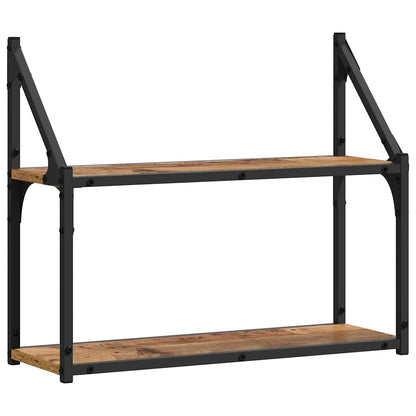 vidaXL Wandregal mit Regal Altholz 60 x 21 x 51 cm Holzwerkstoff