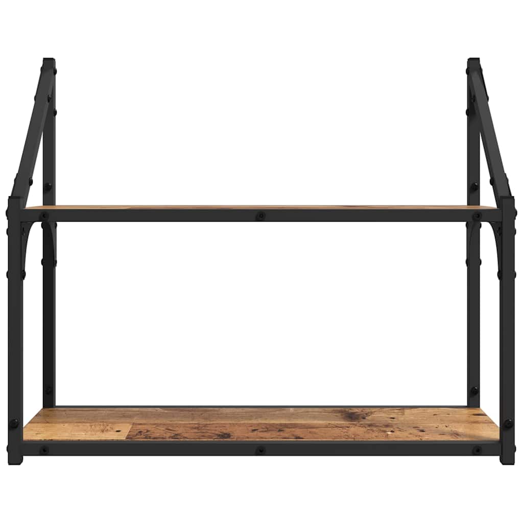 vidaXL Wandregal mit Regal Altholz 60 x 21 x 51 cm Holzwerkstoff