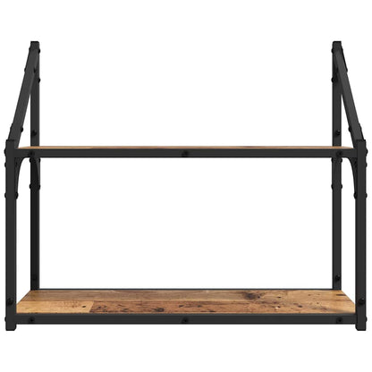vidaXL Wandregal mit Regal Altholz 60 x 21 x 51 cm Holzwerkstoff