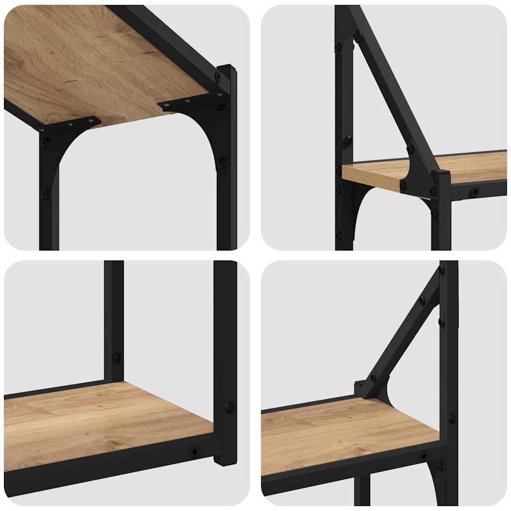 vidaXL Wandregal mit Regal Artisan-Eiche 60 x 21 x 51 cm Holzwerkstoff
