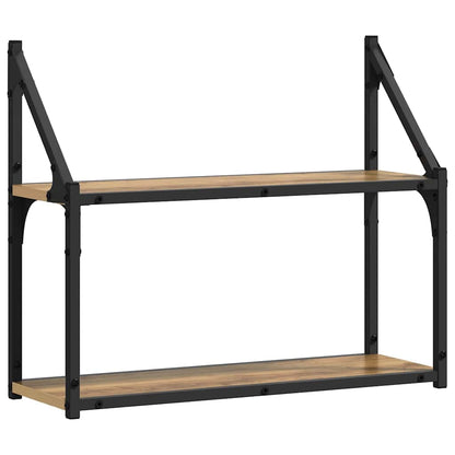 vidaXL Wandregal mit Regal Artisan-Eiche 60 x 21 x 51 cm Holzwerkstoff