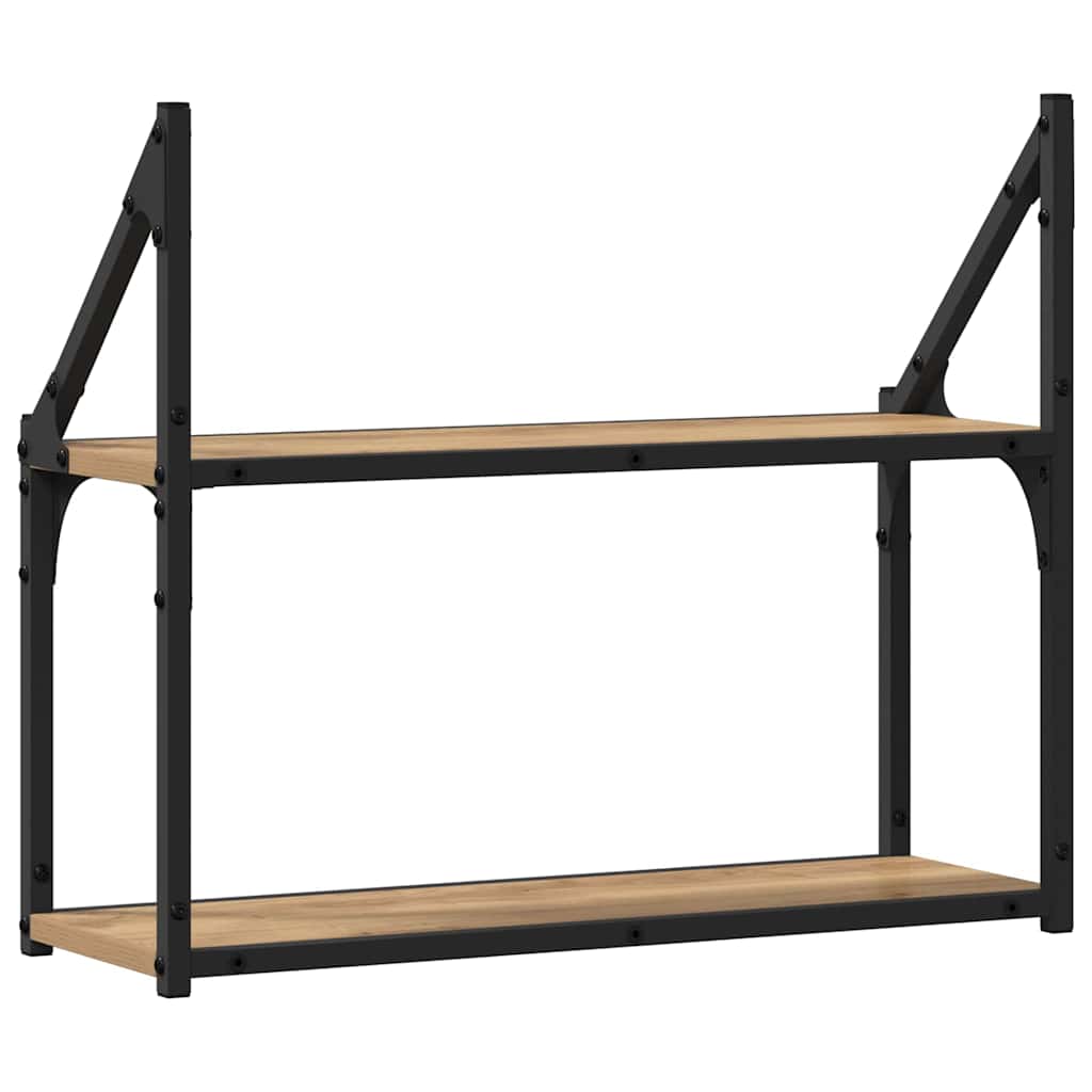 vidaXL Wandregal mit Regal Artisan-Eiche 60 x 21 x 51 cm Holzwerkstoff