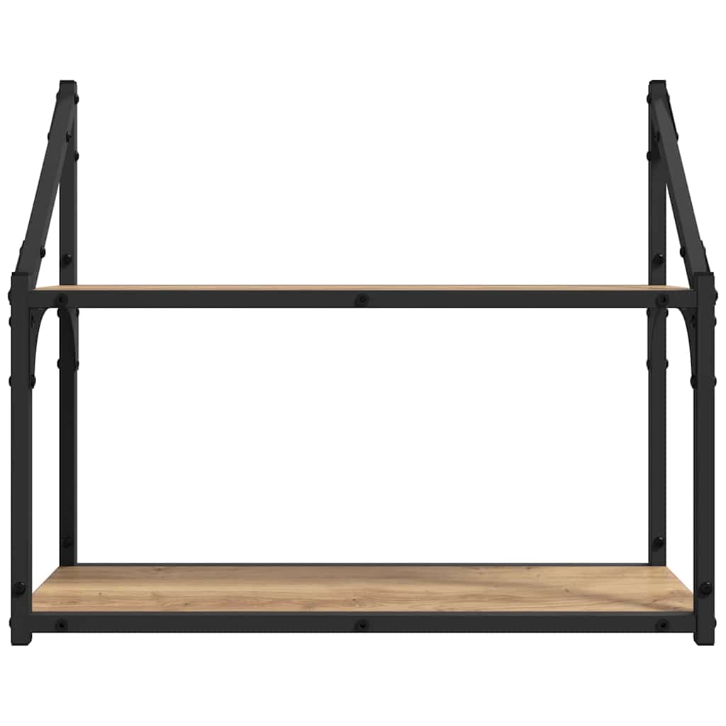 vidaXL Wandregal mit Regal Artisan-Eiche 60 x 21 x 51 cm Holzwerkstoff