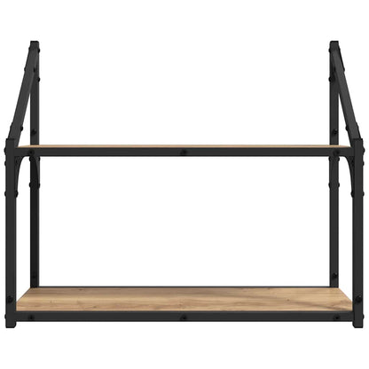 vidaXL Wandregal mit Regal Artisan-Eiche 60 x 21 x 51 cm Holzwerkstoff