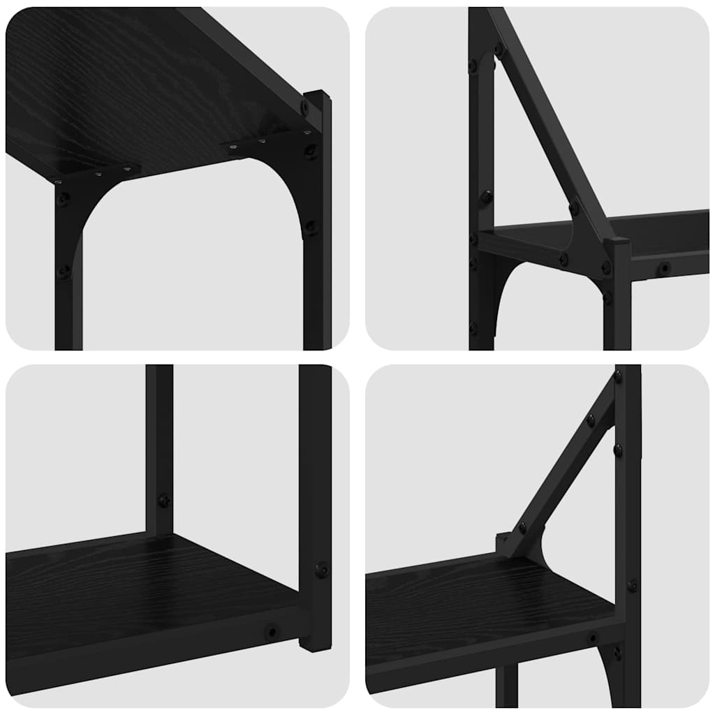 Wandregal Schwarz Eichen-Optik 60 x 21 x 51 cm Holzwerkstoff