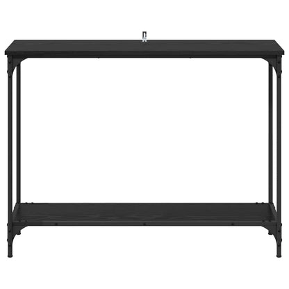 Konsolentisch mit Regal Schwarz Eichen-Optik 101 x 30.5 x 75 cm