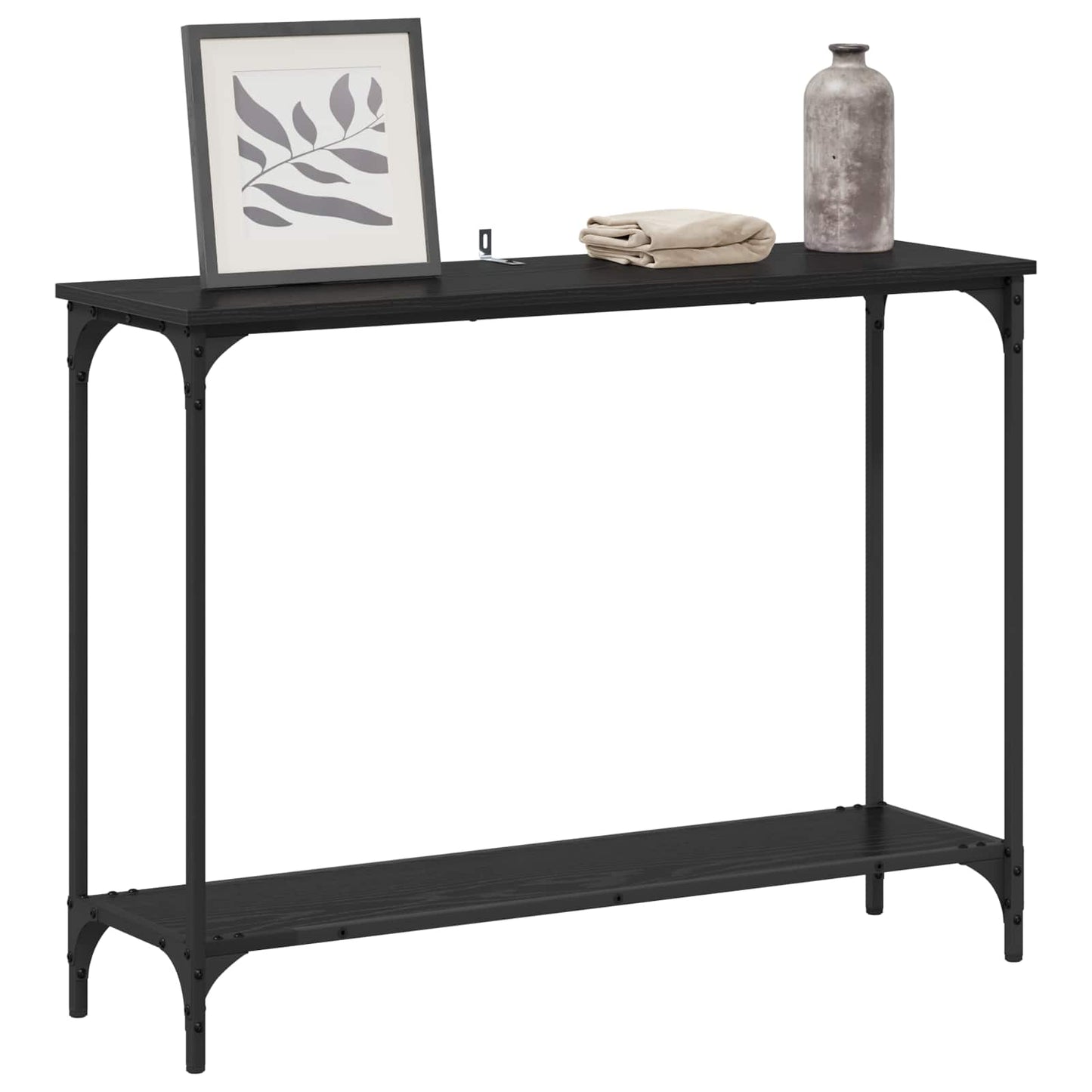 vidaXL Konsolentisch mit Regal Schwarz Eichen-Optik 101 x 30.5 x 75 cm