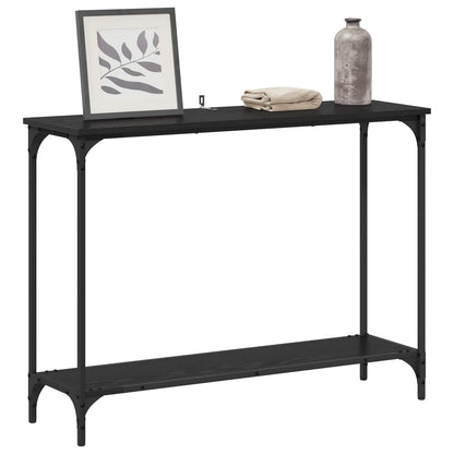 vidaXL Konsolentisch mit Regal Schwarz Eichen-Optik 101 x 30.5 x 75 cm