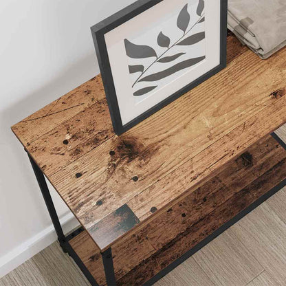 vidaXL Konsolentisch mit Regal Altholz 75 x 30.5 x 75 cm Holzwerkstoff