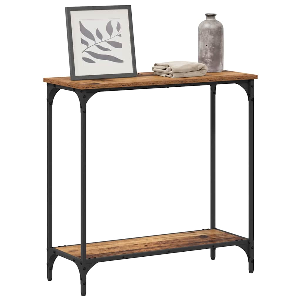 vidaXL Konsolentisch mit Regal Altholz 75 x 30.5 x 75 cm Holzwerkstoff