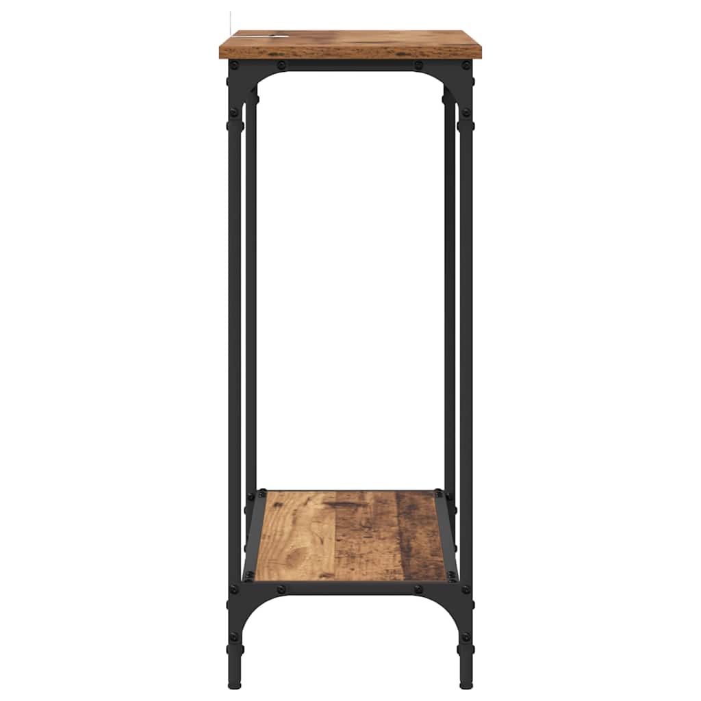 vidaXL Konsolentisch mit Regal Altholz 75 x 30.5 x 75 cm Holzwerkstoff